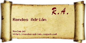 Rendes Adrián névjegykártya